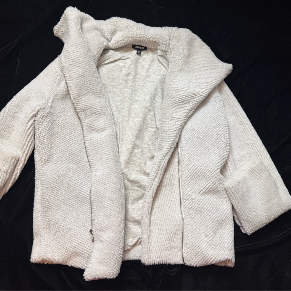 Cozy White Textured Jacket
